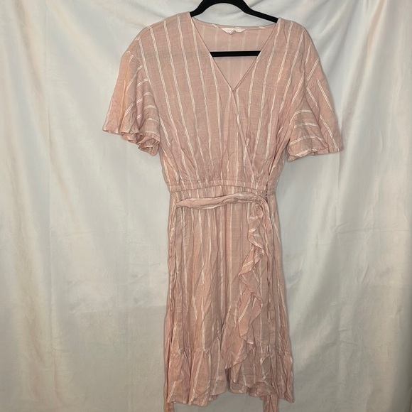 LAUREN CONRAD PINK STRIPE DRESS (M) - Picture 1 of 10